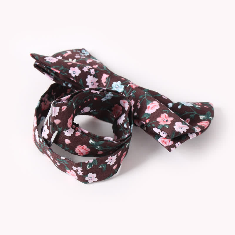 Men's Cotton Floral Print Double Layered Bow Tie - image 3