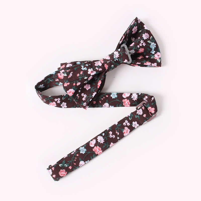 Men's Cotton Floral Print Double Layered Bow Tie - image 2