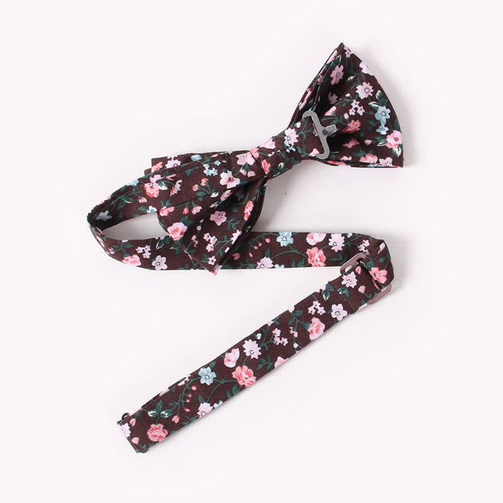 Men's Cotton Floral Print Double Layered Bow Tie - image 2