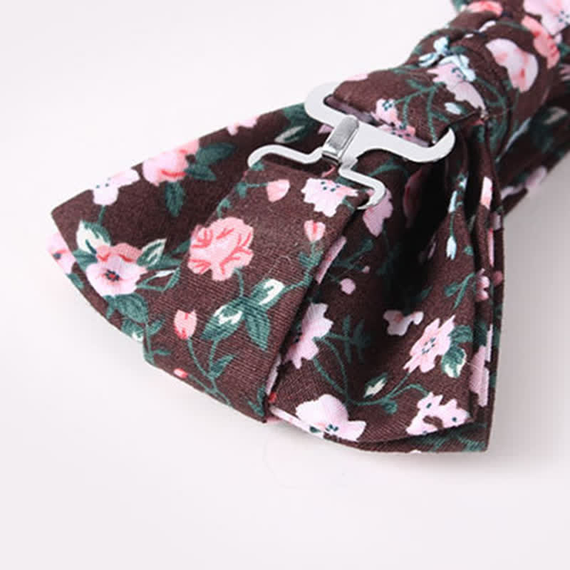 Men's Cotton Floral Print Double Layered Bow Tie - image 5