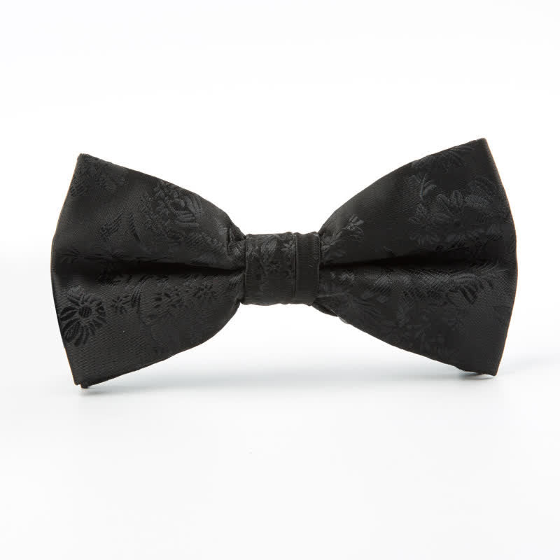 Men's Business Leisure Flower Pattern Wedding Bow Tie - Black - image 3