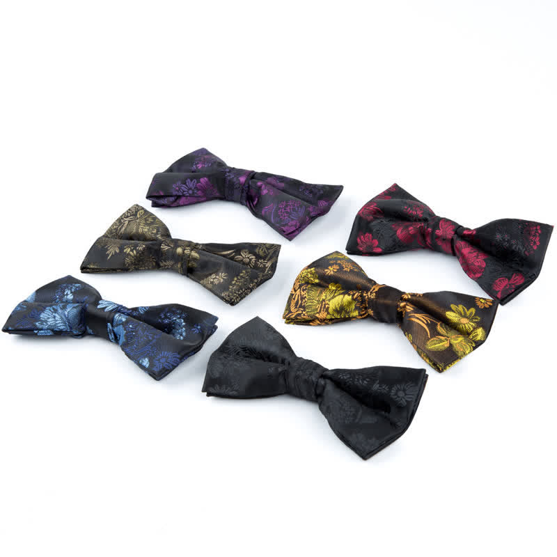 Men's Business Leisure Flower Pattern Wedding Bow Tie - image 1