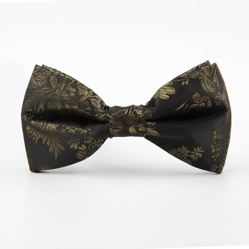 Men's Business Leisure Flower Pattern Wedding Bow Tie - Dark Khaki - image 2