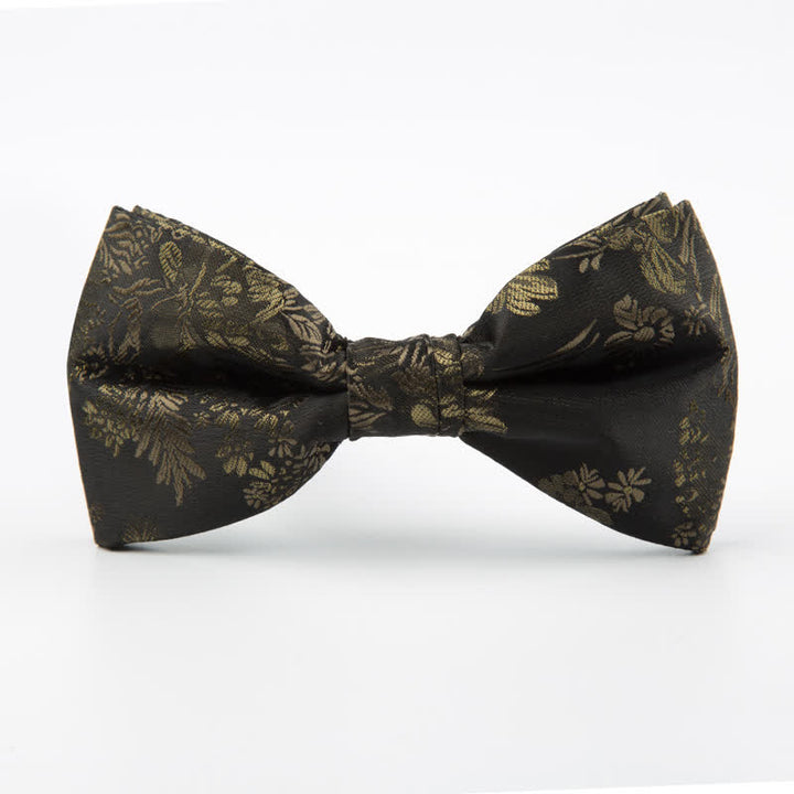 Men's Business Leisure Flower Pattern Wedding Bow Tie - Dark Khaki - image 2