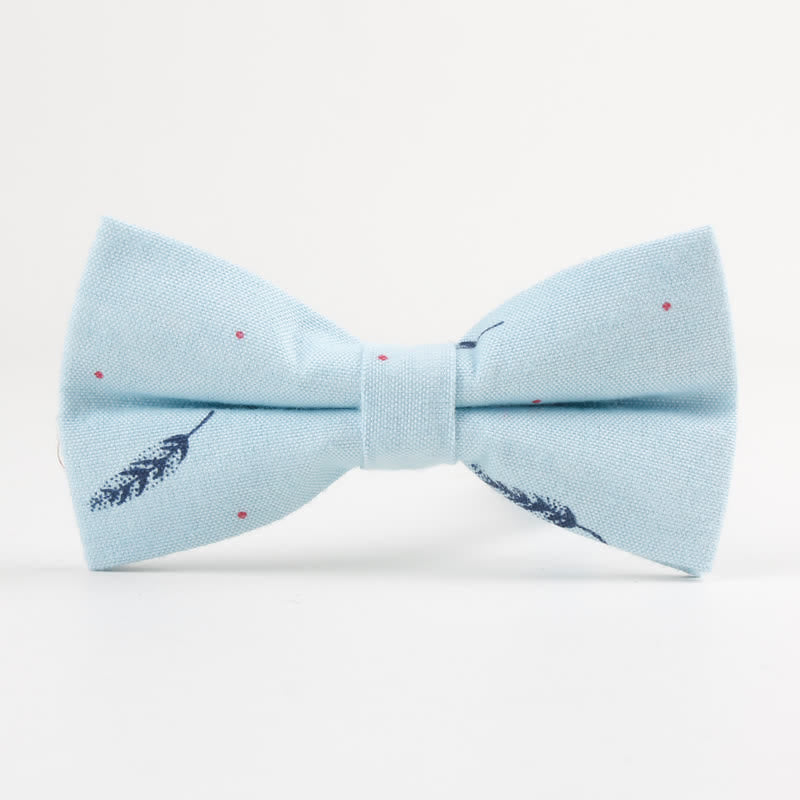 Men's Lovely Birds Feather Printed Cotton Bow Tie - Feather - SkyBlue - image 19
