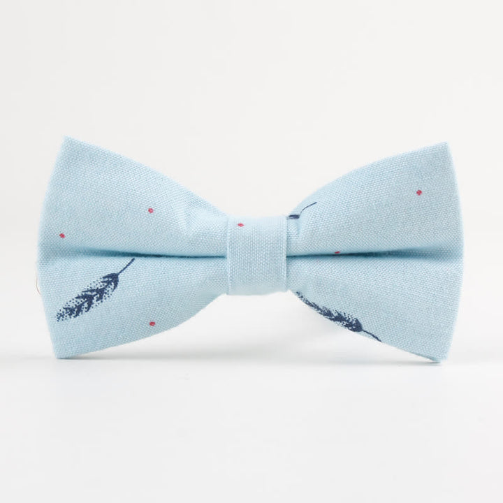 Men's Lovely Birds Feather Printed Cotton Bow Tie - Feather - SkyBlue - image 19