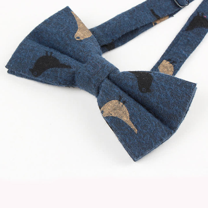 Men's Lovely Birds Feather Printed Cotton Bow Tie - image 5