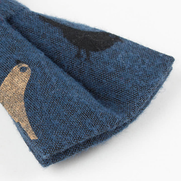 Men's Lovely Birds Feather Printed Cotton Bow Tie - image 7