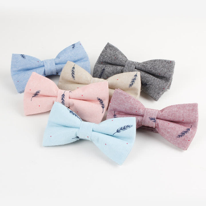 Men's Lovely Birds Feather Printed Cotton Bow Tie - image 13