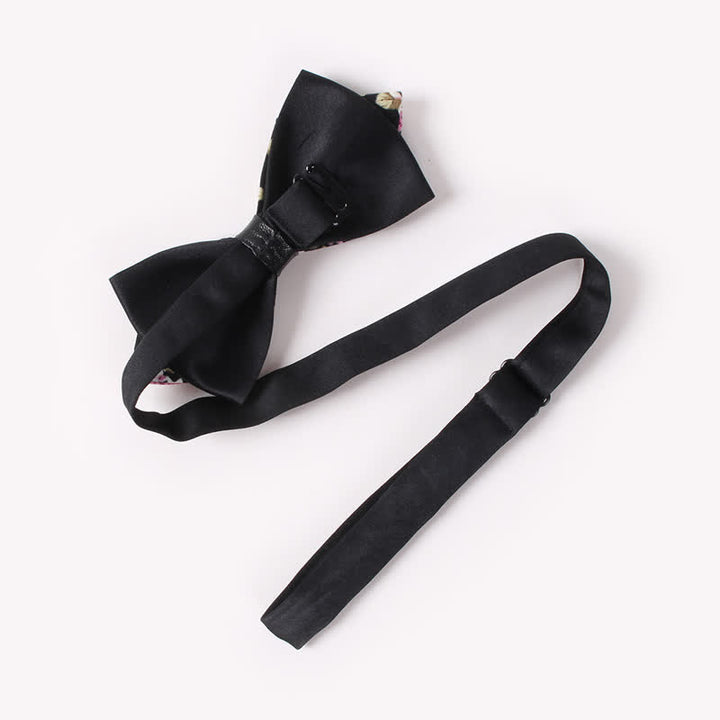 Men's Floral Double Layers Pointed Cotton Bow Tie - image 3