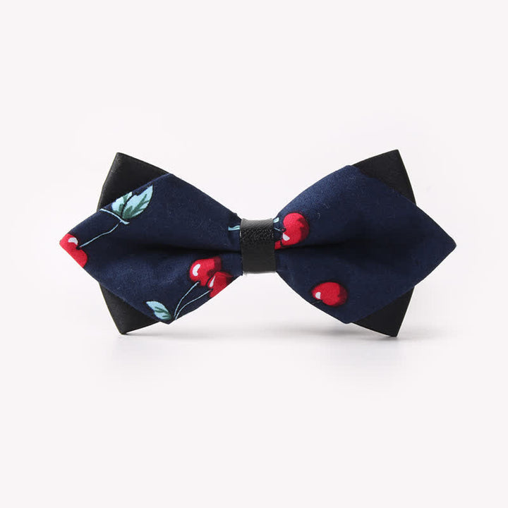 Men's Floral Double Layers Pointed Cotton Bow Tie - Style #16 - image 20