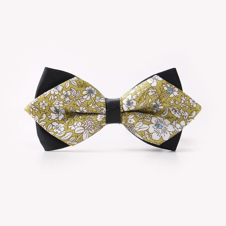 Men's Floral Double Layers Pointed Cotton Bow Tie - Style #12 - image 15