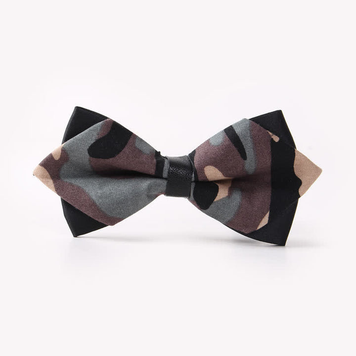 Men's Floral Double Layers Pointed Cotton Bow Tie - Style #11 - image 14