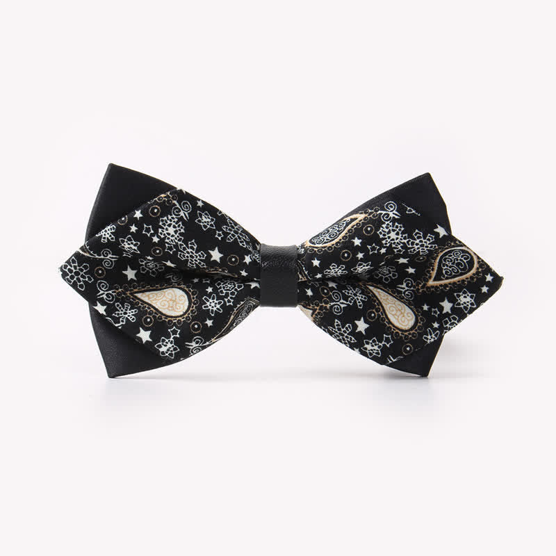 Men's Floral Double Layers Pointed Cotton Bow Tie - Style #25 - image 28