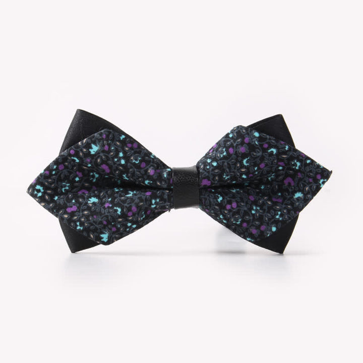 Men's Floral Double Layers Pointed Cotton Bow Tie - Style #24 - image 27