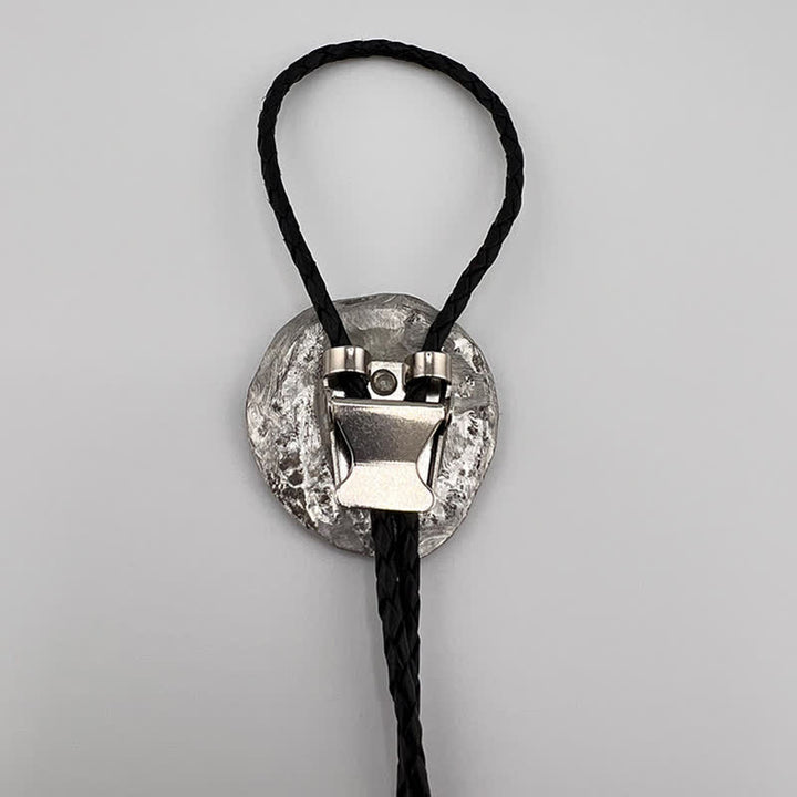 Black Crow Silver Pendant Bolo Tie - image 3