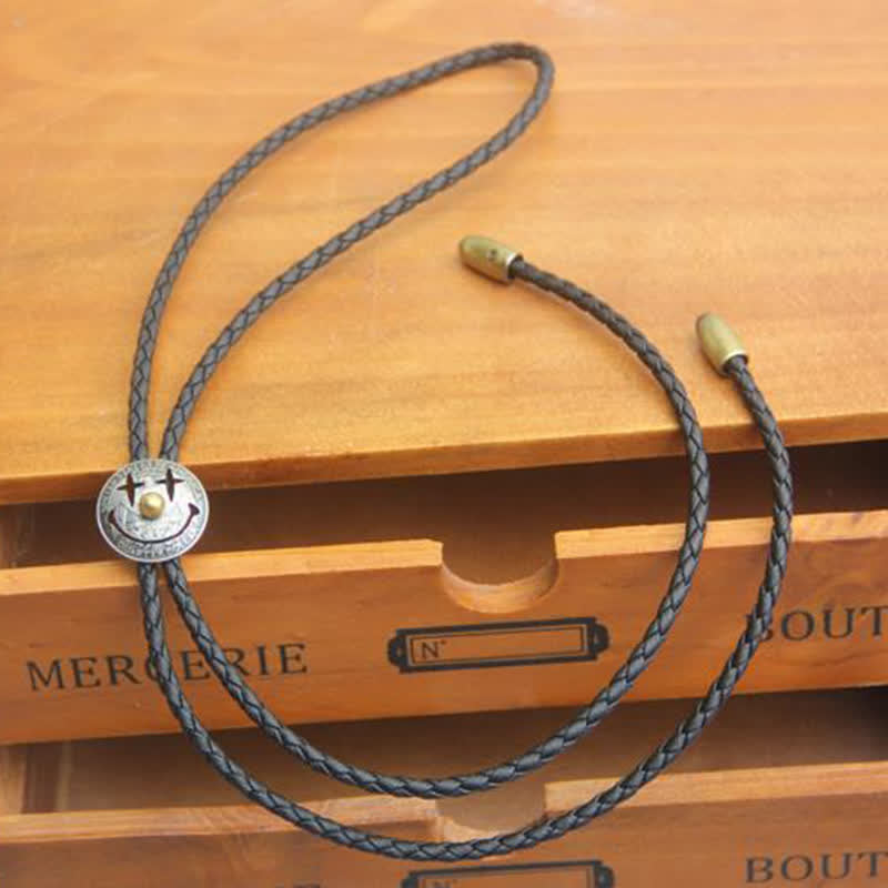 Stylish Clown Smile Face Coin Bolo Tie - image 2