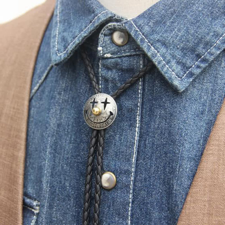 Stylish Clown Smile Face Coin Bolo Tie - image 1
