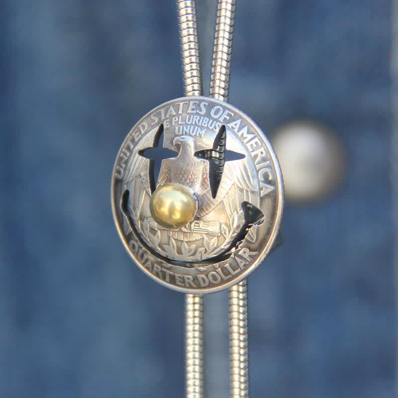 Stylish Clown Smile Face Coin Bolo Tie - Stainless Steel - image 4