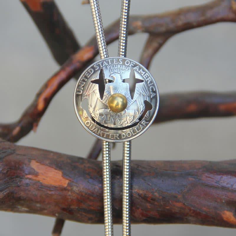 Stylish Clown Smile Face Coin Bolo Tie - image 5