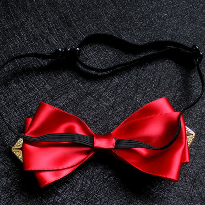 Men's Classic Solid Color Golden Tipped Bow Tie - image 2