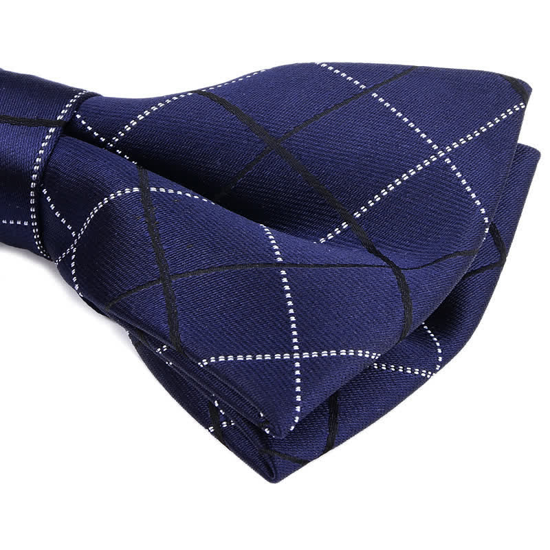 2Pcs Men's British Style Plaid Pattern Bow Tie Set - image 2