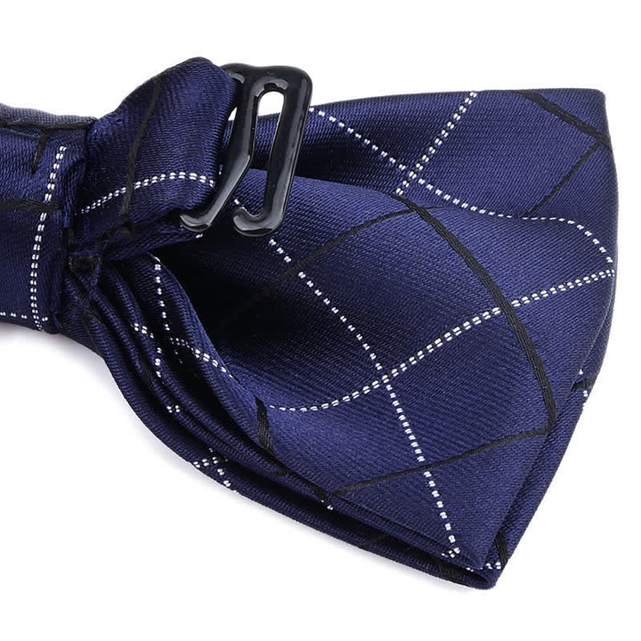 2Pcs Men's British Style Plaid Pattern Bow Tie Set - image 3