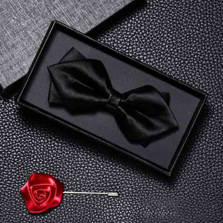 2Pcs Men's Vintage Double Pointy Wedding Bow Tie Set - Style #6 - image 5