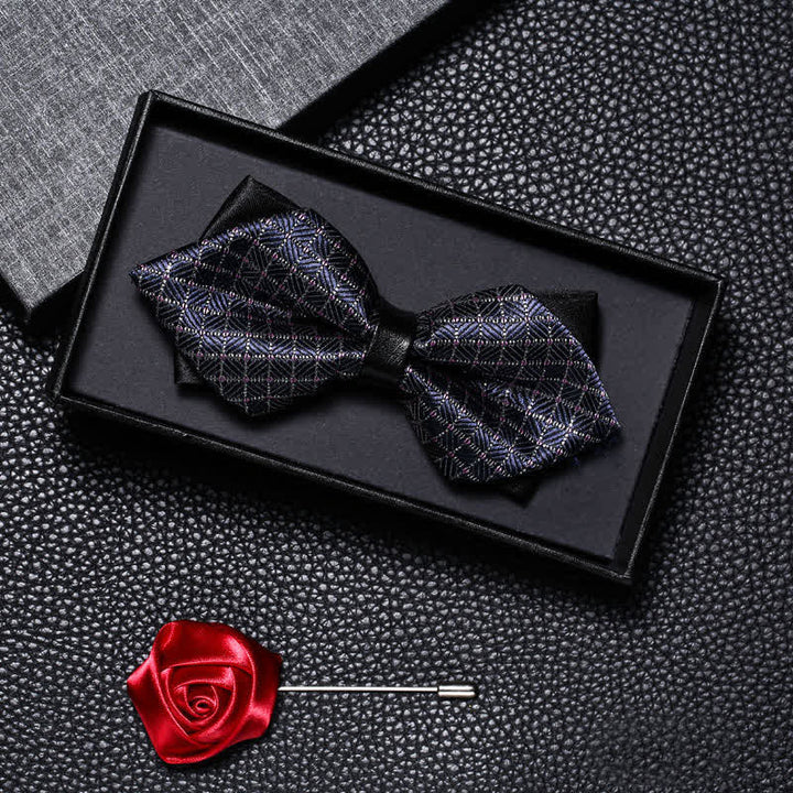 2Pcs Men's Vintage Double Pointy Wedding Bow Tie Set - Style #2 - image 1