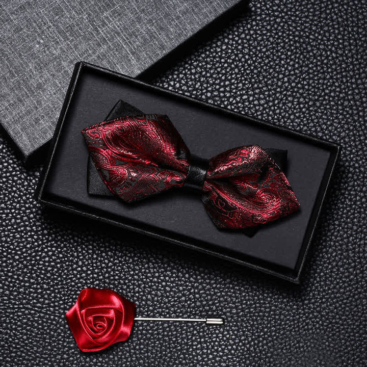 2Pcs Men's Vintage Double Pointy Wedding Bow Tie Set - Style #1 - image 0