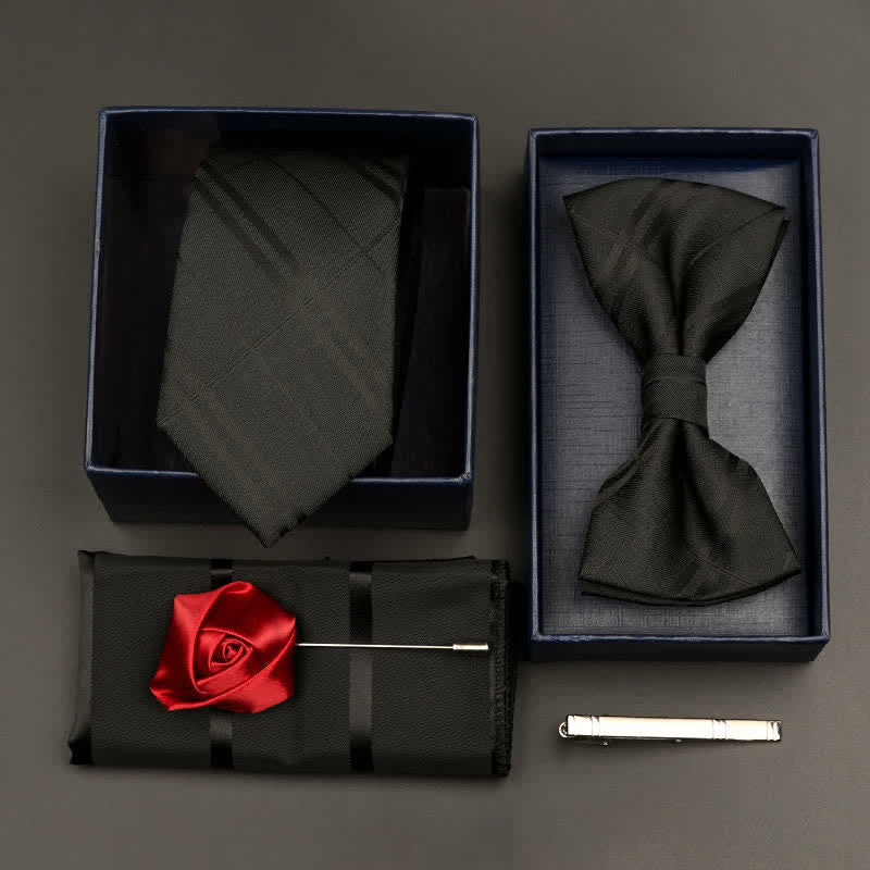 5Pcs Men's Formal Business Necktie Bow Tie Set - Style #5 - image 5