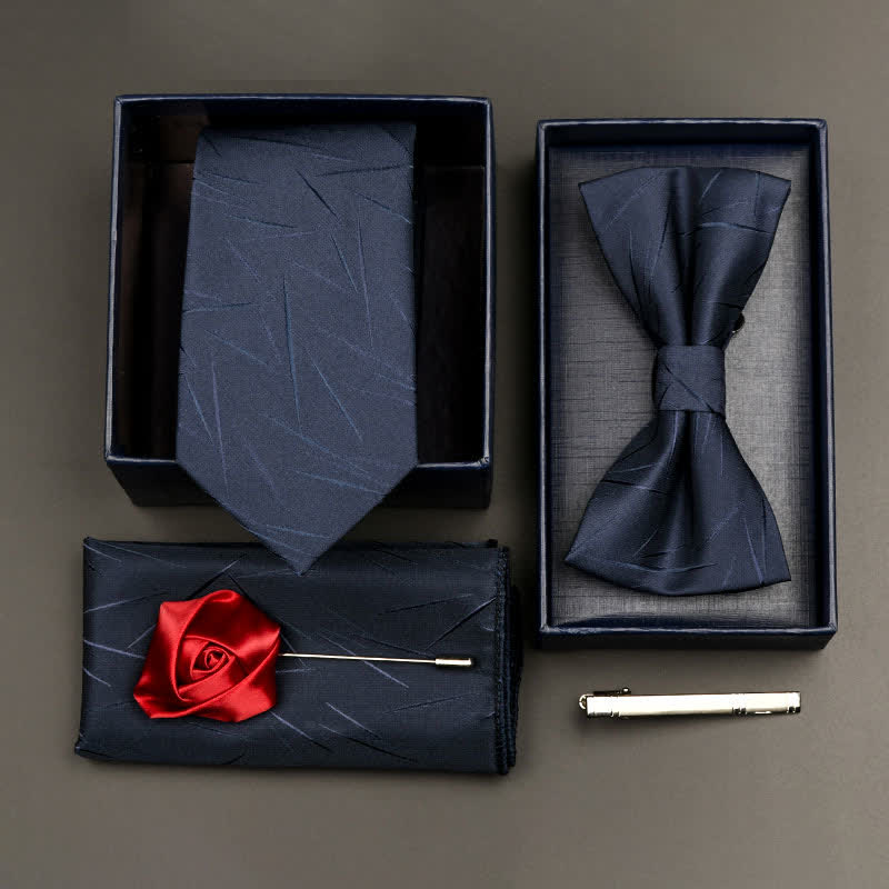 5Pcs Men's Formal Business Necktie Bow Tie Set - Style #2 - image 2
