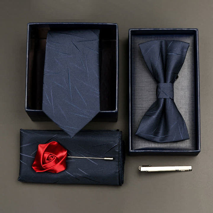 5Pcs Men's Formal Business Necktie Bow Tie Set - Style #2 - image 2
