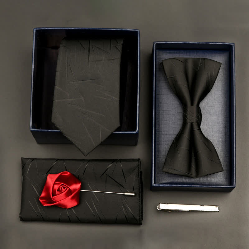 5Pcs Men's Formal Business Necktie Bow Tie Set - Style #4 - image 4