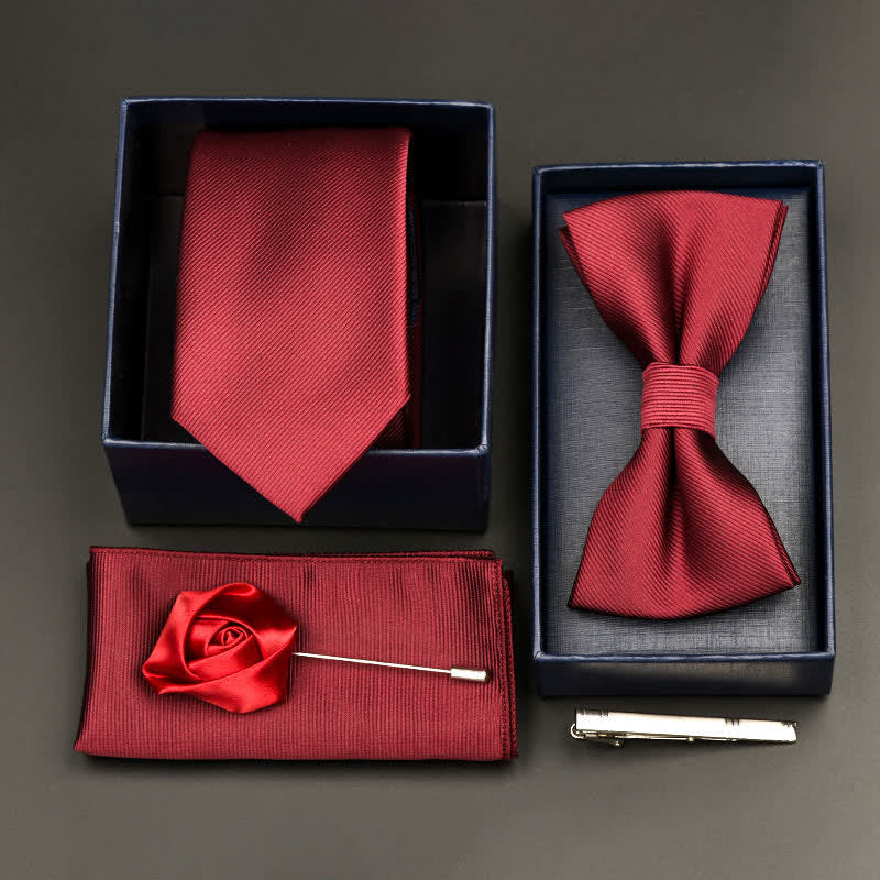 5Pcs Men's Formal Business Necktie Bow Tie Set - Style #17 - image 18