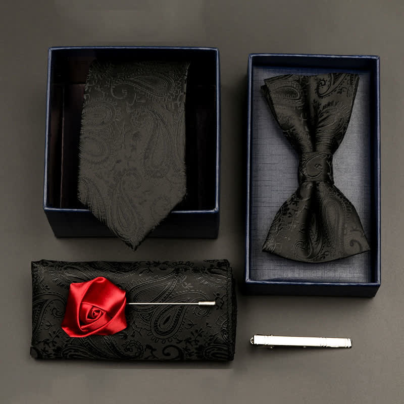5Pcs Men's Formal Business Necktie Bow Tie Set - Style #6 - image 6