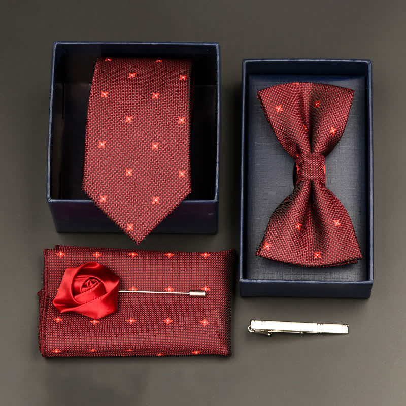 5Pcs Men's Formal Business Necktie Bow Tie Set - Style #1 - image 1
