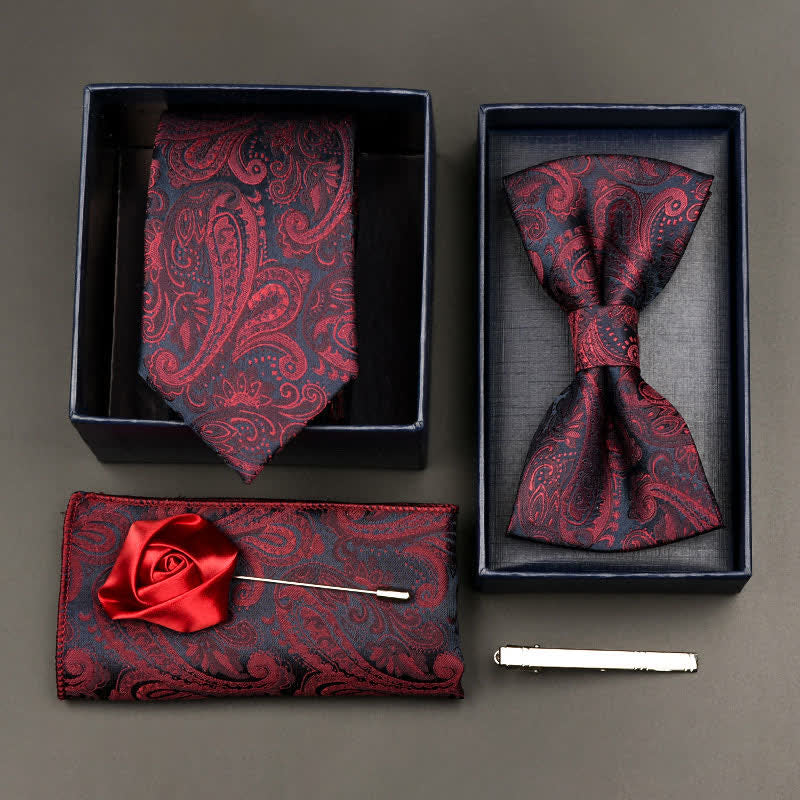 5Pcs Men's Formal Business Necktie Bow Tie Set - Style #7 - image 7