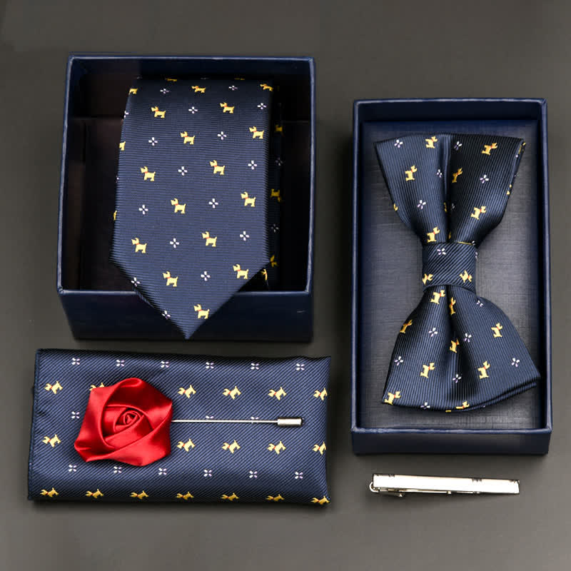 5Pcs Men's Formal Business Necktie Bow Tie Set - Style #11 - image 11