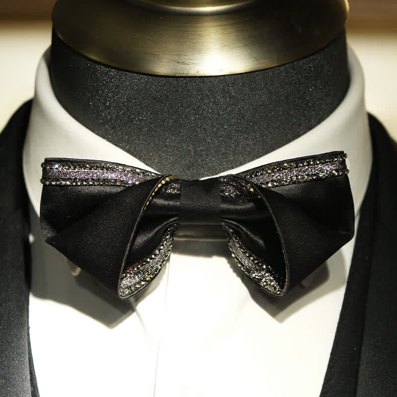 Men's Sea Of Stars Black Rhinestone Bow Tie - Style #1 - image 0