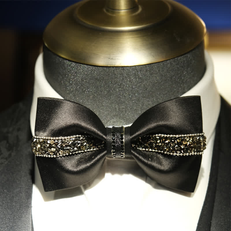 Men's Sea Of Stars Black Rhinestone Bow Tie - Style #3 - image 5