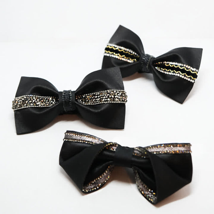 Men's Sea Of Stars Black Rhinestone Bow Tie - image 2