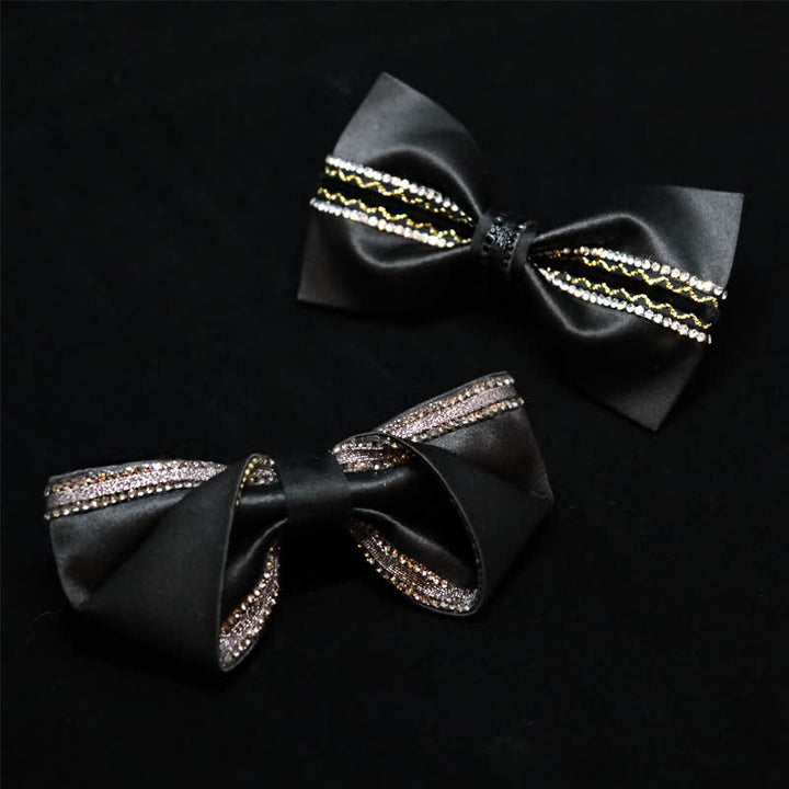 Men's Sea Of Stars Black Rhinestone Bow Tie - image 3