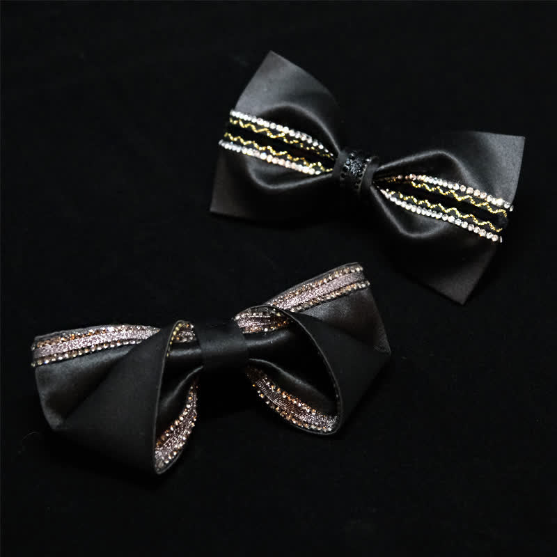 Men's Sea Of Stars Black Rhinestone Bow Tie - image 3