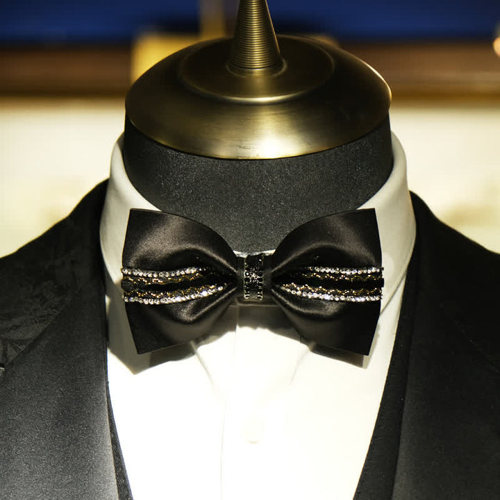 Men's Sea Of Stars Black Rhinestone Bow Tie - Style #2 - image 4
