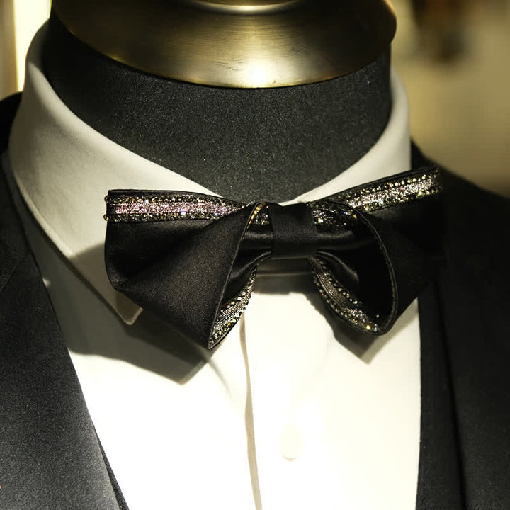 Men's Sea Of Stars Black Rhinestone Bow Tie - image 1