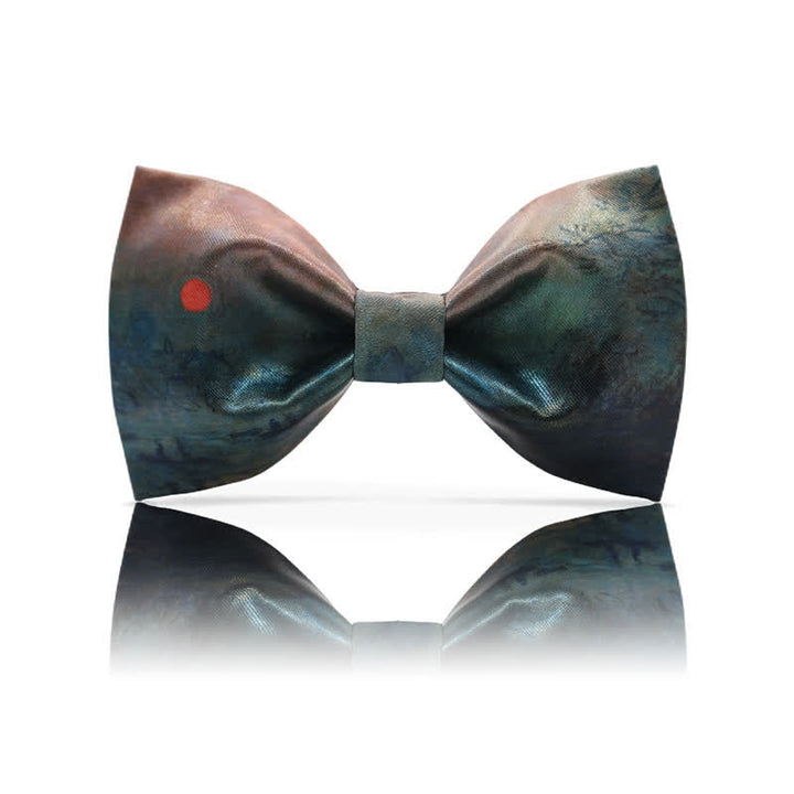 Men's Dark Green Seductive Night Scene Bow Tie - image 1