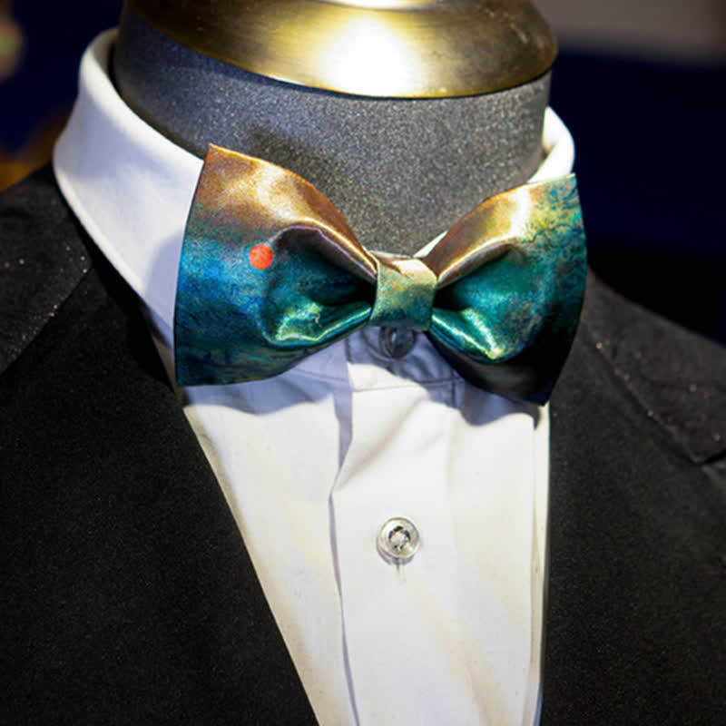 Men's Dark Green Seductive Night Scene Bow Tie - image 3