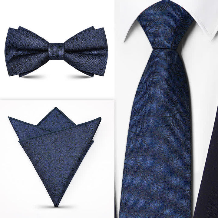 3Pcs Men's Brown Series Paisley BowTie Necktie Set - Style #7 - image 9