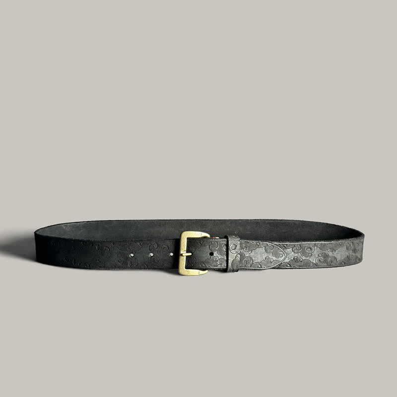 Delicate Vintage Floral Embossed Leather Belt